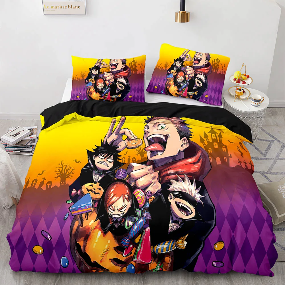 Anime Jujutsu Kaisen Satoru Gojo Bedding Set Boys Girls Twin Queen Size Duvet Cover Pillowcase Bed 15 - Jujutsu Kaisen AU Store