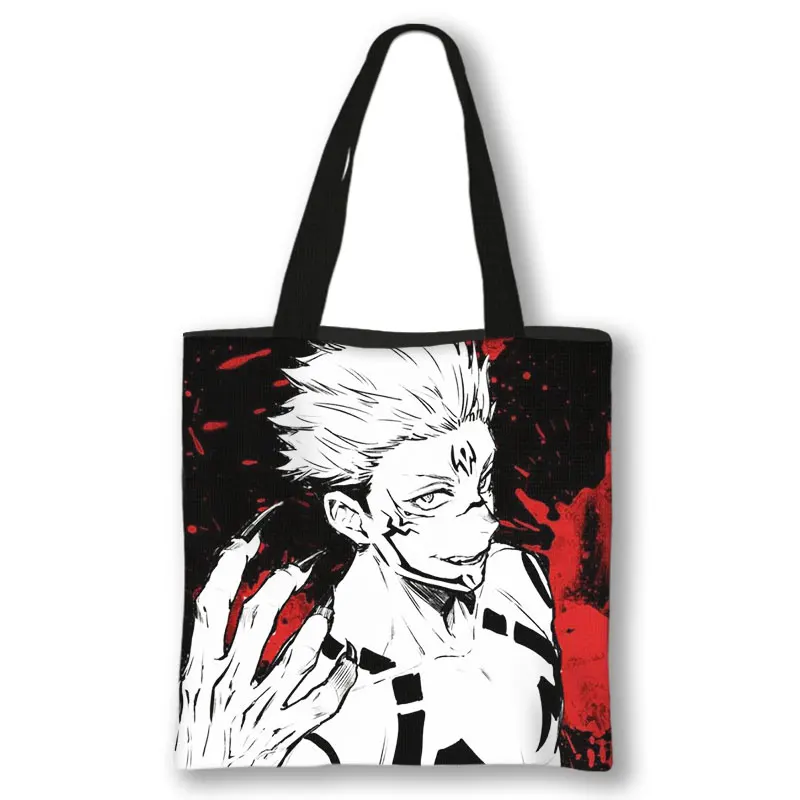 Anime Jujutsu Kaisen Shoulder Bag Japanese Gojo Satoru Yuji Itadori Tote Bags Ladies Shopping Bag Beach 15 - Jujutsu Kaisen AU Store