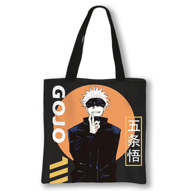 Anime Jujutsu Kaisen Shoulder Bag Japanese Gojo Satoru Yuji Itadori Tote Bags Ladies Shopping Bag Beach 26 - Jujutsu Kaisen AU Store