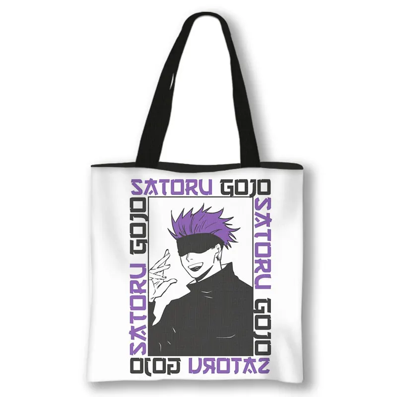 Anime Jujutsu Kaisen Shoulder Bag Japanese Gojo Satoru Yuji Itadori Tote Bags Ladies Shopping Bag Beach 29 - Jujutsu Kaisen AU Store