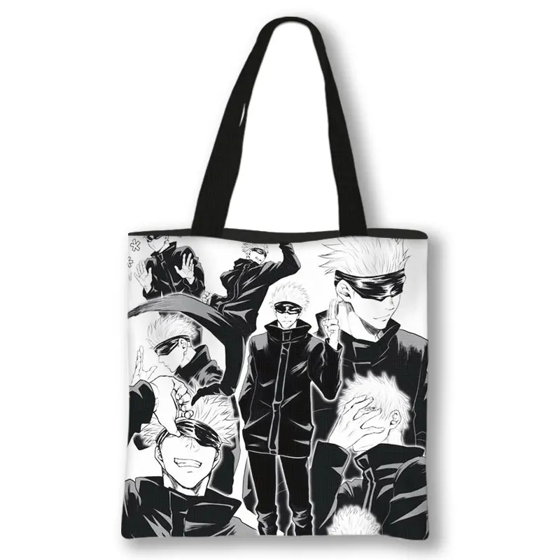 Anime Jujutsu Kaisen Shoulder Bag Japanese Gojo Satoru Yuji Itadori Tote Bags Ladies Shopping Bag Beach 30 - Jujutsu Kaisen AU Store