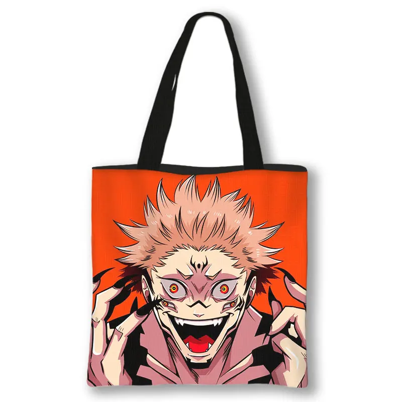 Anime Jujutsu Kaisen Shoulder Bag Japanese Gojo Satoru Yuji Itadori Tote Bags Ladies Shopping Bag Beach 7 - Jujutsu Kaisen AU Store