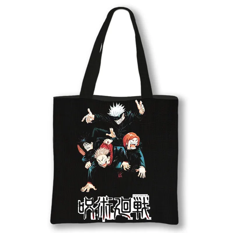 Anime Jujutsu Kaisen Shoulder Bag Japanese Gojo Satoru Yuji Itadori Tote Bags Ladies Shopping Bag Beach 8 - Jujutsu Kaisen AU Store