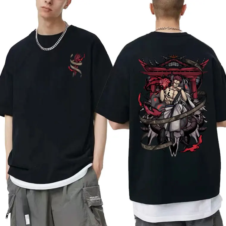 Japanese Anime Jujutsu Kaisen Ryomen Sukuna Graphic Tshirt Men Manga Fashion Vintage T shirt Short Sleeve - Jujutsu Kaisen AU Store