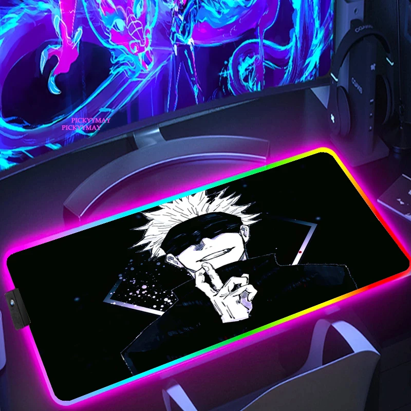 Jujutsu Kaisen Gojo Satoru RGB Gaming Mouse Pad Large XXL Size Mouse Carpet Big Pad Computer 12 - Jujutsu Kaisen AU Store