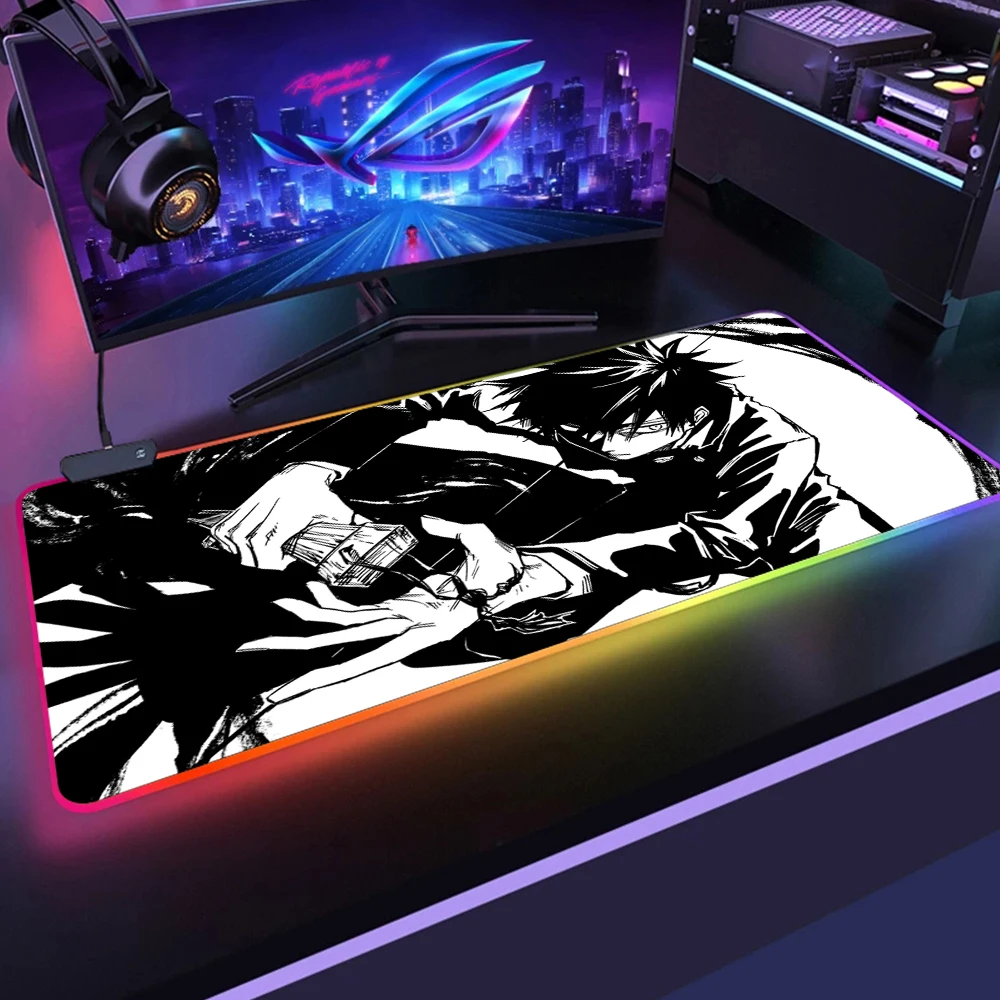 Jujutsu Kaisen LED Light Gaming Mouse Pad RGB Soft Large Keyboard Rubber Base Computer Carpet Desk 20 - Jujutsu Kaisen AU Store