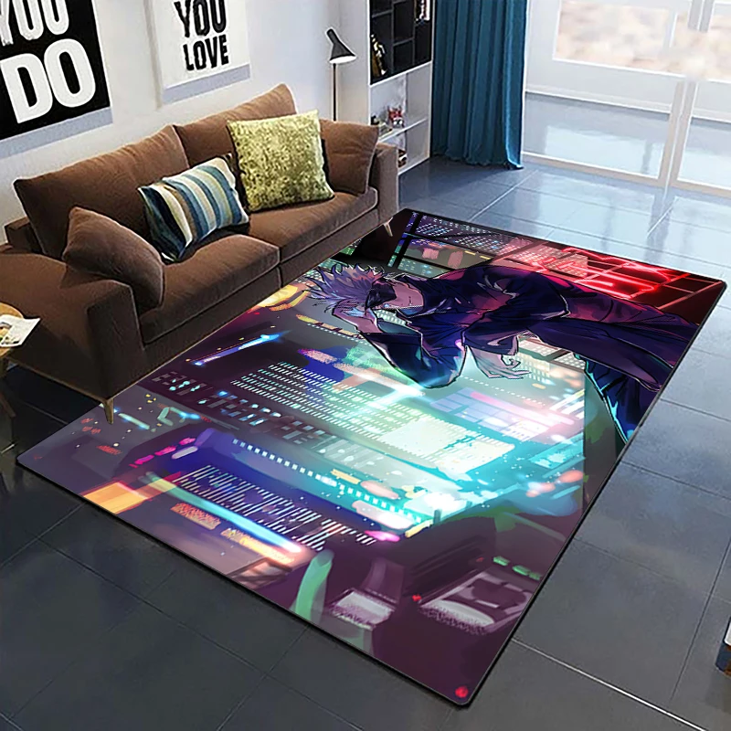 Jujutsu Kaisen anime cartoon printed area carpet Living room Bedroom floor mat Kitchen Non slip Matte 9 - Jujutsu Kaisen AU Store