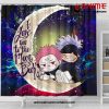 jujutsu kaisen gojo sakuna chibi anime love you to the moon galaxy shower curtain 568 - Jujutsu Kaisen AU Store