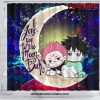 jujutsu kaisen gojo sukuna love you to the moon galaxy shower curtain 685 - Jujutsu Kaisen AU Store