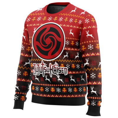 Alternative view of Bottons Symbol Jujutsu Kaisen Ugly Christmas Sweater