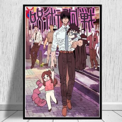 Cute Family Jujutsu Kaisen Wall Art