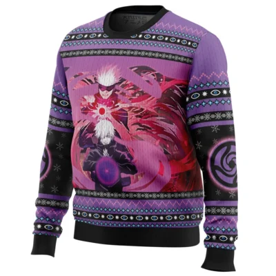 Alternative view of Satoru Gojo Jujutsu Kaisen Ugly Christmas Sweater