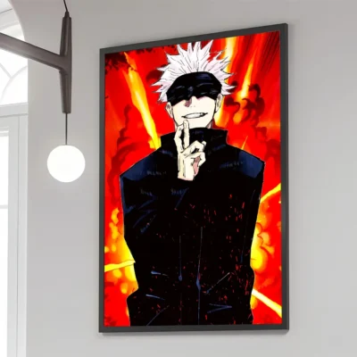 Gojo Satoru Blindfold Inferno Wall Art
