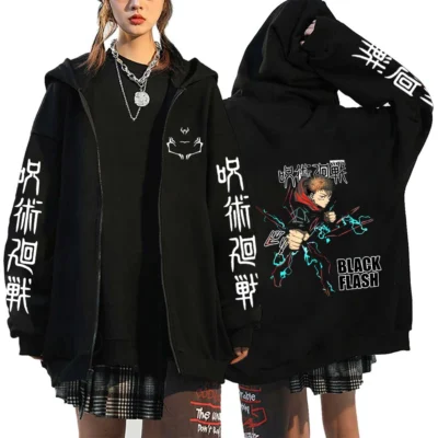 Itadori Unisex Jujutsu Kaisen Zipper Hoodie