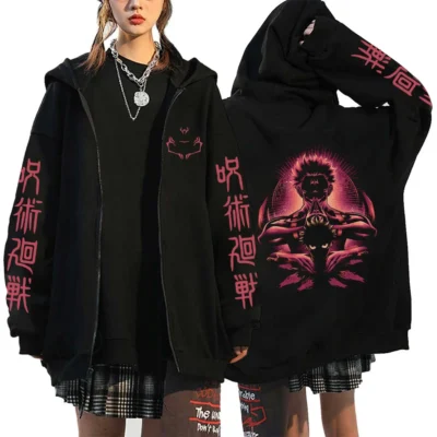 Sukuna Unisex Jujutsu Kaisen Zipper Hoodie