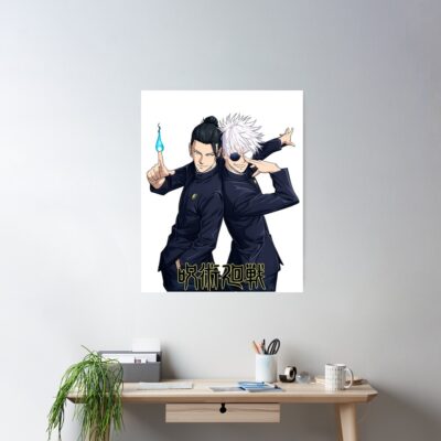 Alternative view of Jujutsu Kaisen Gojo And Geto Cool Poster
