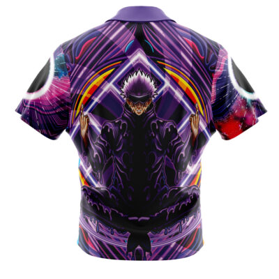 Alternative view of Trippy Gojo Satoru V2 Jujutsu Kaisen Button Up Hawaiian Shirt