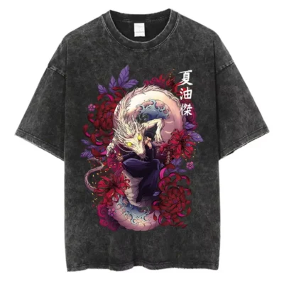 Alternative view of Jujutsu Kaisen Geto Suguru Washed T-shirt