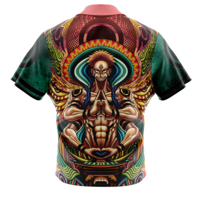 Alternative view of Trippy Ryomen Sukuna Jujutsu Kaisen Button Up Hawaiian Shirt