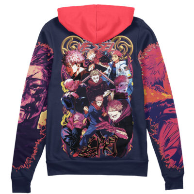 Itadori Yuuji V2 Jujutsu Kaisen Streetwear Zip Hoodie Jacket